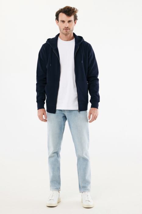 Hanorac unisex IQONIQ Abisko, bumbac organic si reciclat, cu fermoar, 340 GSM [6]