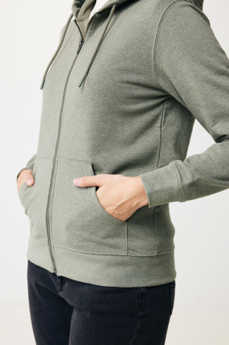 Hanorac unisex IQONIQ Abisko, bumbac organic si reciclat, cu fermoar, 340 GSM [15]