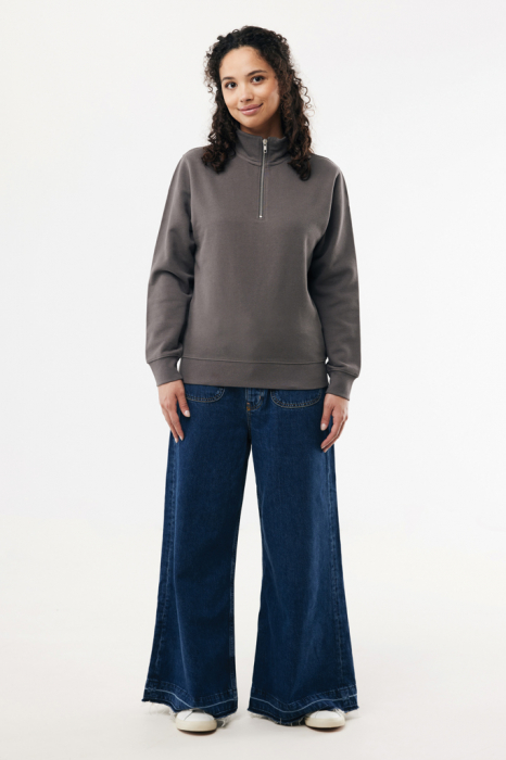 Bluza unisex IQONIQ Elgon, bumbac organic si reciclat, cu fermoar sfert, 300 GSM [11]