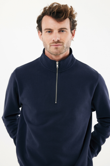 Bluza unisex IQONIQ Elgon, bumbac organic si reciclat, cu fermoar sfert, 300 GSM [15]