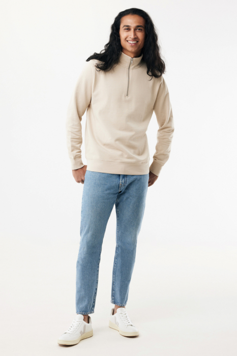 Bluza unisex IQONIQ Elgon, bumbac organic si reciclat, cu fermoar sfert, 300 GSM [10]