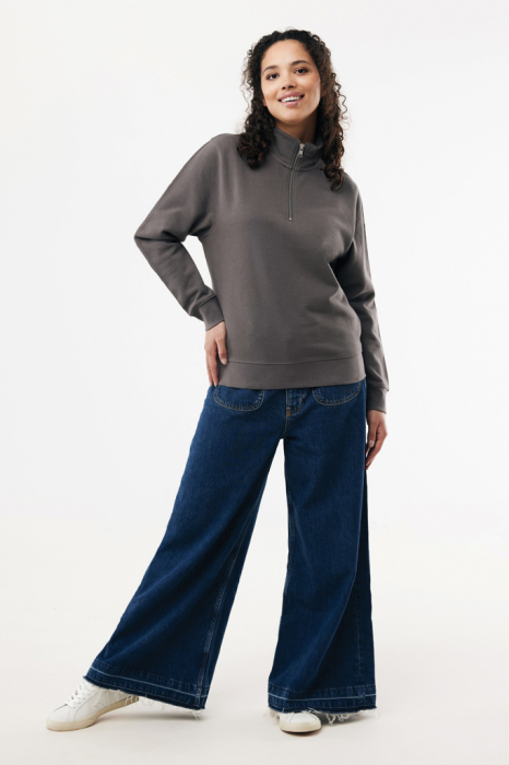 Bluza unisex IQONIQ Elgon, bumbac organic si reciclat, cu fermoar sfert, 300 GSM [10]