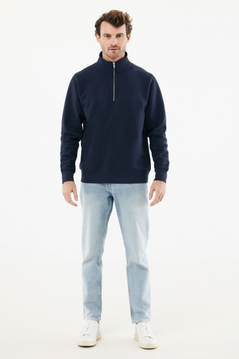 Bluza unisex IQONIQ Elgon, bumbac organic si reciclat, cu fermoar sfert, 300 GSM [12]