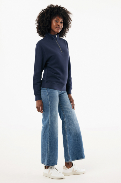 Bluza unisex IQONIQ Elgon, bumbac organic si reciclat, cu fermoar sfert, 300 GSM [6]