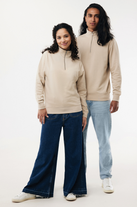 Bluza unisex IQONIQ Elgon, bumbac organic si reciclat, cu fermoar sfert, 300 GSM [16]