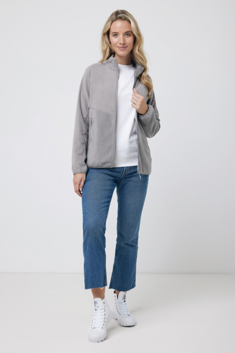 Bluza fleece unisex IQONIQ Talung, poliester reciclat, fermoar complet, 240 GSM [11]