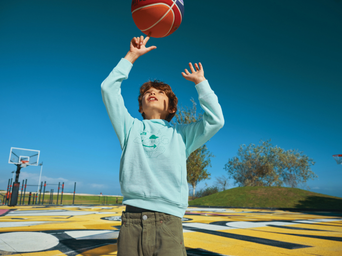 Hanorac copii IQONIQ Yengo, bumbac organic si reciclat, cu buzunare laterale [26]