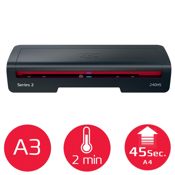 Laminator GBC 240HS Home Office, A3, kit folii laminare inclus, negru [4]