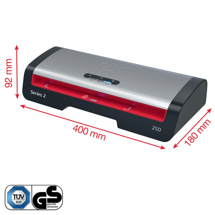 Laminator GBC 250 Office, A4, kit folii laminare inclus, negru-argintiu [8]