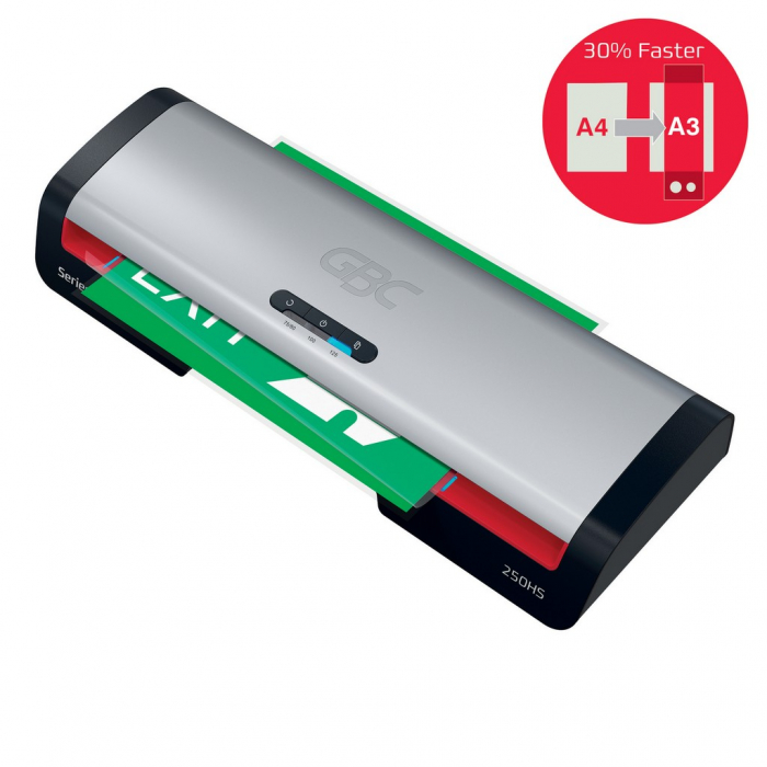 Laminator GBC 250HS Office, A3. kit folii laminare inclus, negru-argintiu [6]
