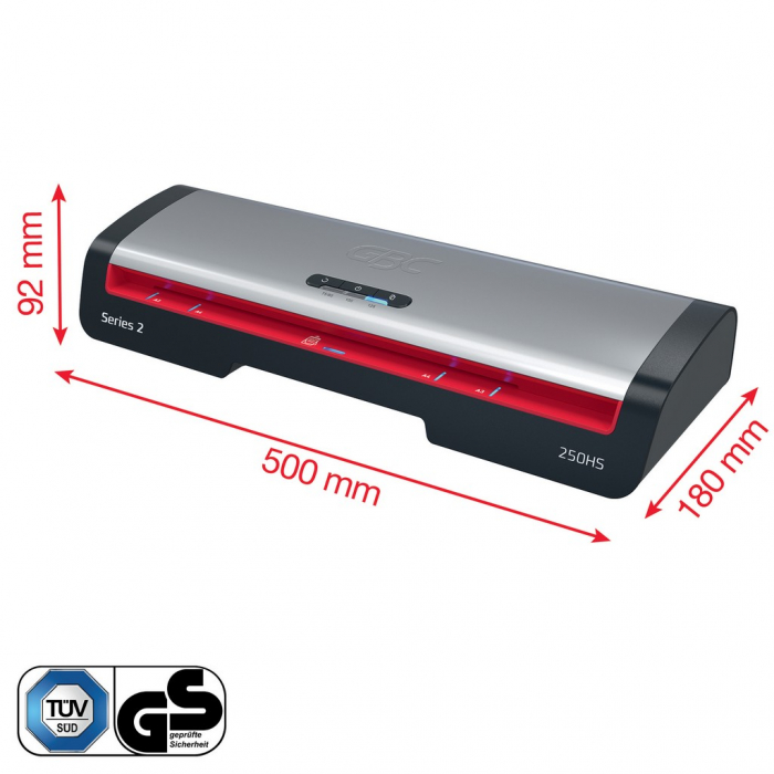 Laminator GBC 250HS Office, A3. kit folii laminare inclus, negru-argintiu [9]