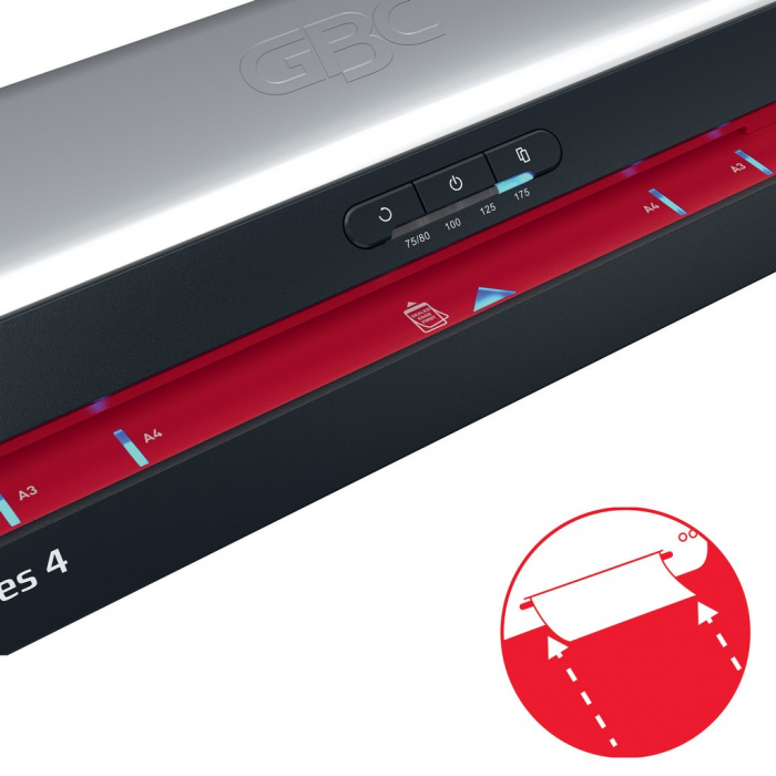 Laminator GBC 480HS Office Pro, A3, kit folii laminare inclus, negru-argintiu [8]