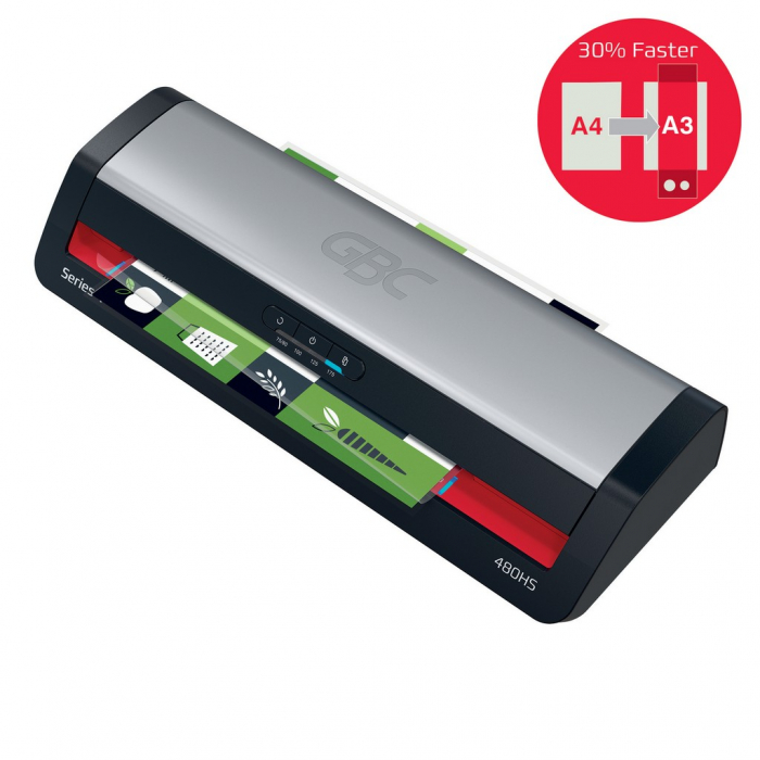 Laminator GBC 480HS Office Pro, A3, kit folii laminare inclus, negru-argintiu [6]