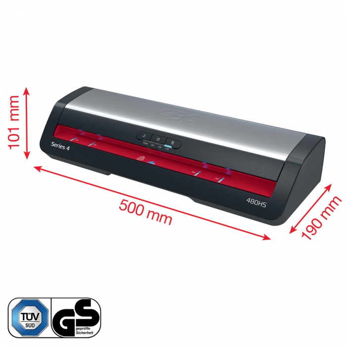 Laminator GBC 480HS Office Pro, A3, kit folii laminare inclus, negru-argintiu [9]