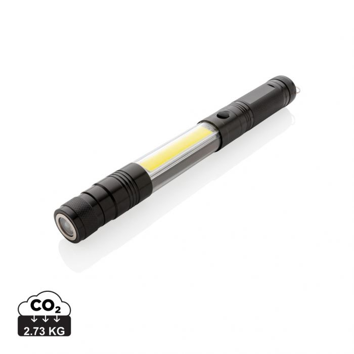 Lanterna telescopica mare COB LED din aluminiu – 260 lumeni, cap flexibil, magnet [1]