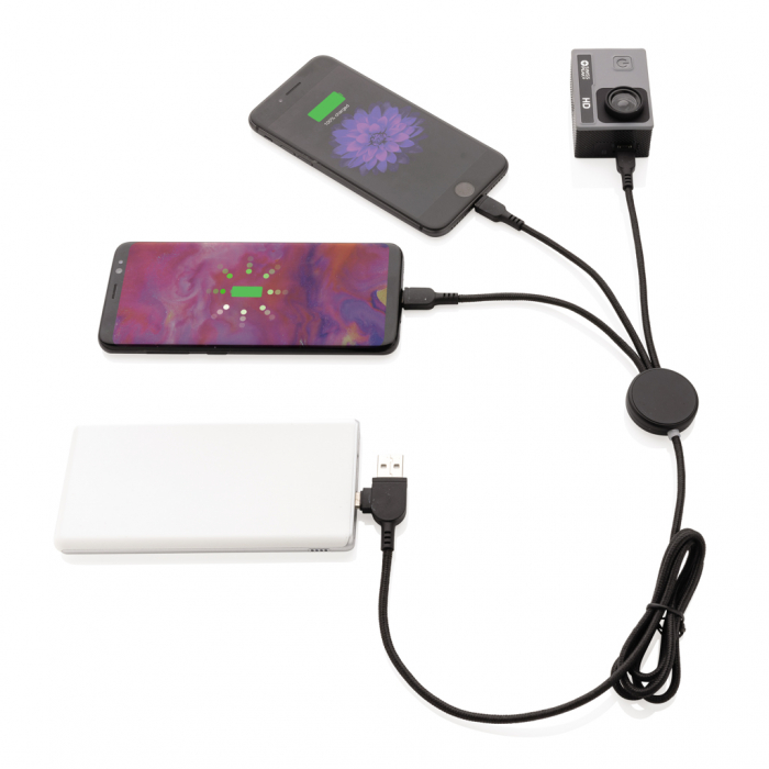 Cablu 6-in-1 cu logo iluminat – USB-C, iOS, Micro USB [3]