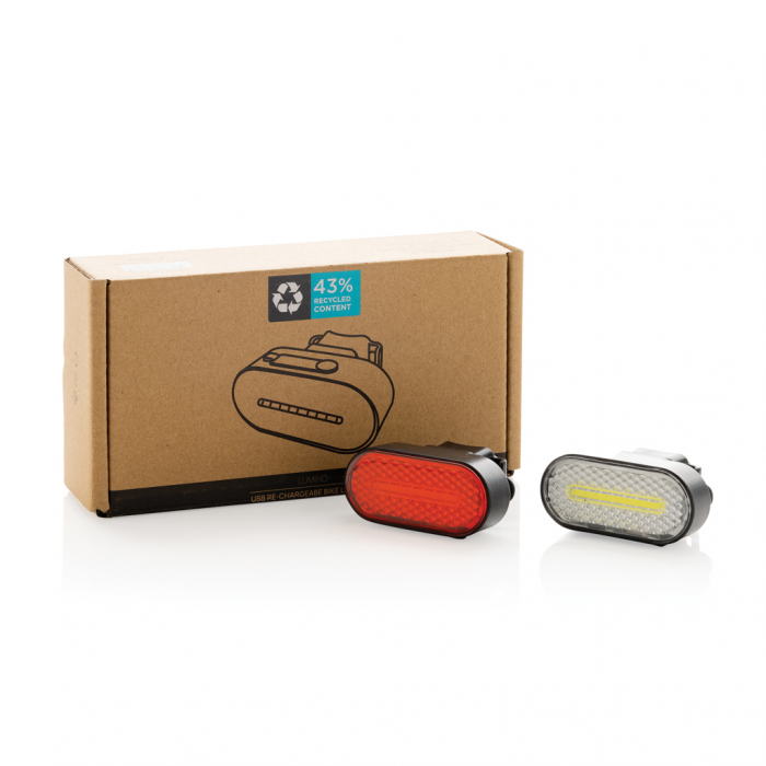 Set lumini bicicleta Lumino din ABS reciclat RCS – reincarcabile USB-C, 60 lumeni, IPX4 [14]