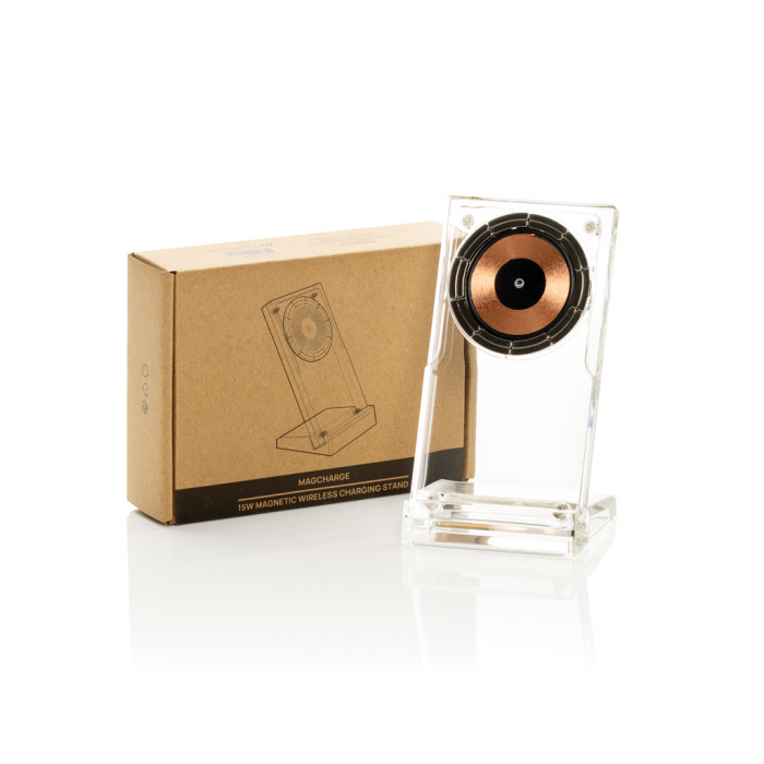 Stand de incarcare wireless magnetic 15W Magcharge, acrilic transparent [15]