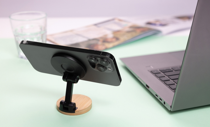 Suport magnetic telefon Magmount din bambus si plastic reciclat [9]
