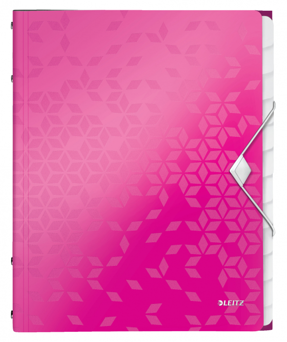 Mapa cu 12 separatoare Leitz WOW, PP, A4, 200coli, roz [6]
