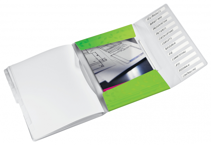 Mapa cu 12 separatoare Leitz WOW, PP, A4, 200coli, verde [3]