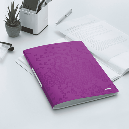 Mapa 20 folii Leitz WOW PP, A4, coperta moale, mov [2]