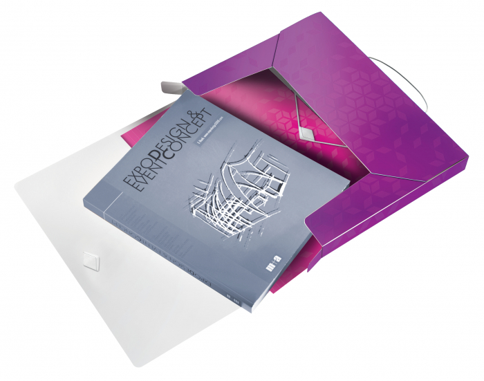 Mapa cu elastic Jumbo Leitz WOW A4 250coli, mov [3]