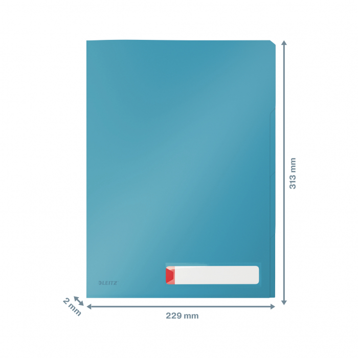 Mapa Leitz Cosy, 3 compartimente, deschidere superioara si lateral dreapta, cu eticheta, PP, A4, 40 coli, 3 buc/set [3]