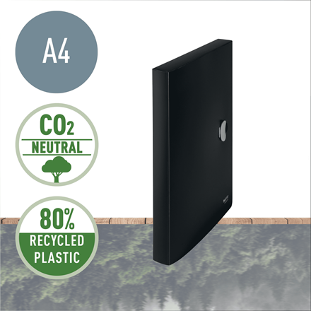 Mapa cu clip Leitz Recycle Jumbo, PP, partial reciclat, certificare Blue Angel, reciclabil, A4, 250 coli, negru [2]