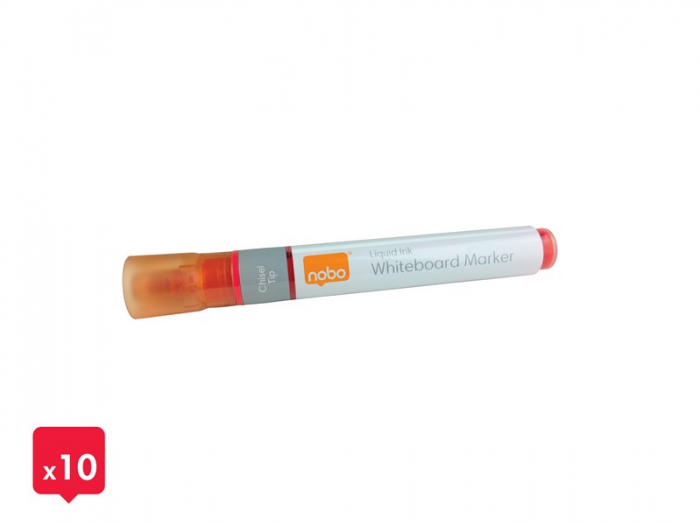 Marker NOBO, pentru table si flipcharturi, cerneala lichida, varf tip dalta 5-12 mm, standard, 10 buc/cutie [4]