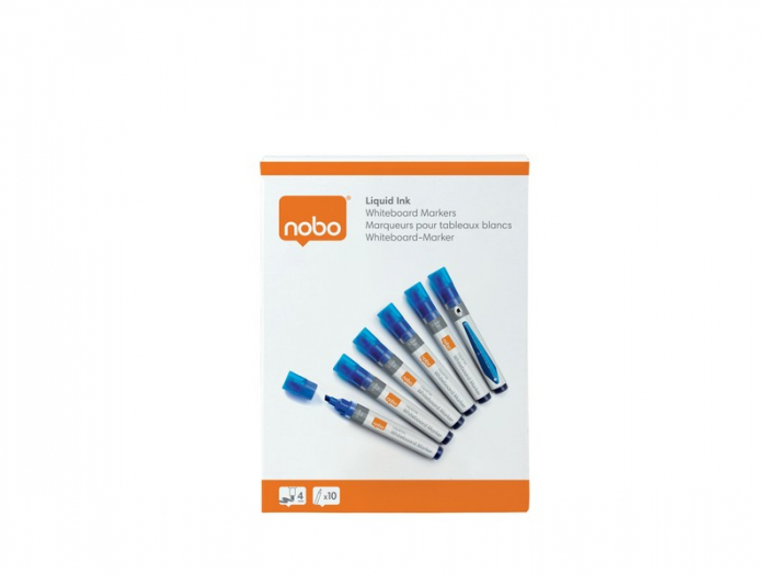 Marker NOBO, pentru table si flipcharturi, cerneala lichida, varf tip dalta 5-12 mm, standard, 10 buc/cutie [5]