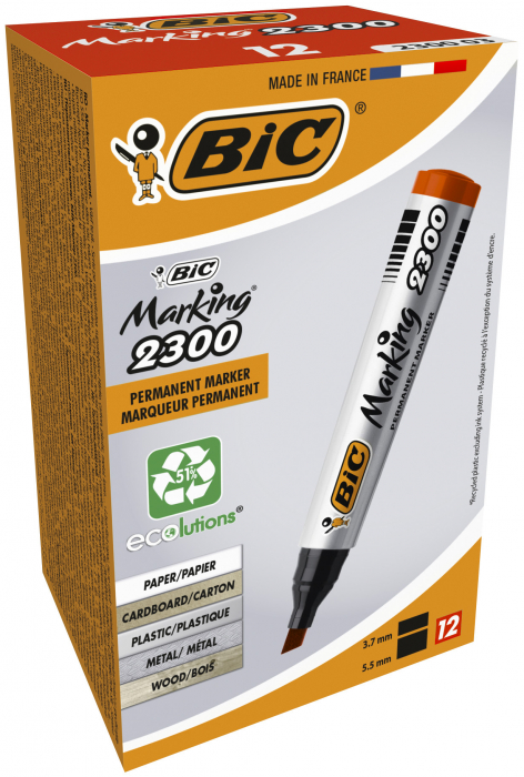 Marker varf tesit Bic, 2300 negru [2]
