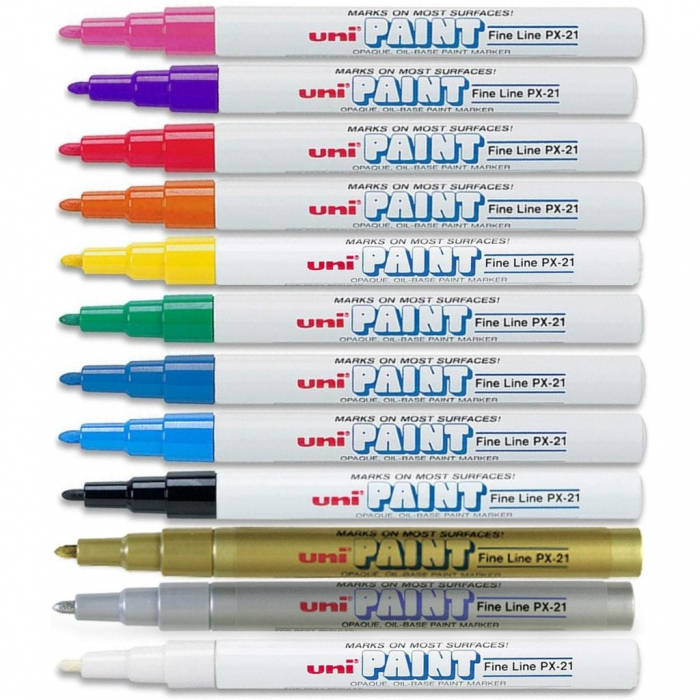 Marker vopsea Uniball PX-21 0.8-1.2mm alb [2]