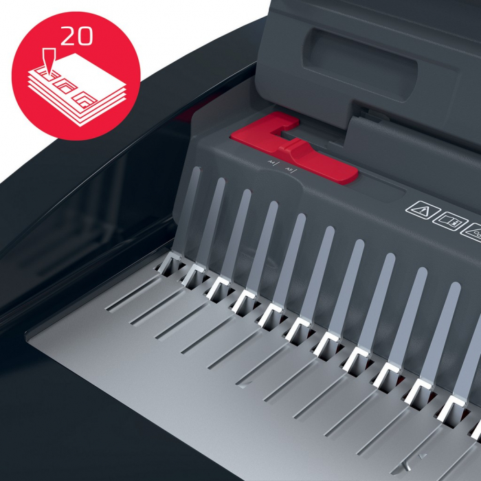 Masina de indosariat GBC CombBind CB20, manuala, cu spire din plastic, A4, 20/240 coli, negru-argintiu [4]