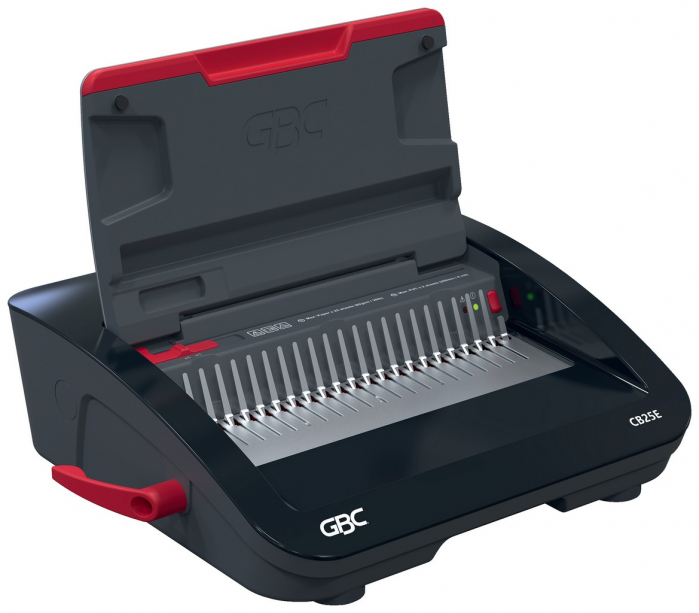 Masina de indosariat GBC CombBind CB25E, electrica, cu spire de plastic, A4, 25/390 coli, negru-argintiu [1]