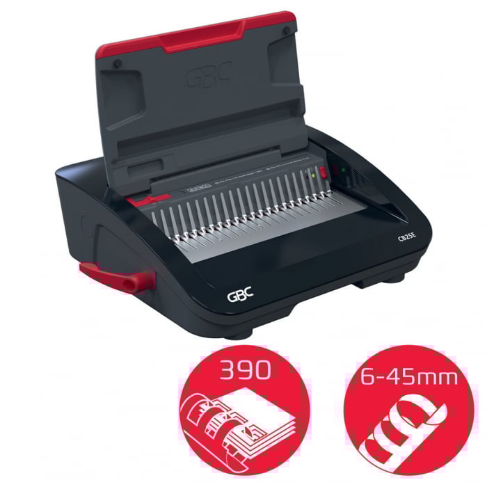 Masina de indosariat GBC CombBind CB25E, electrica, cu spire de plastic, A4, 25/390 coli, negru-argintiu [3]