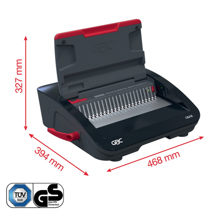 Masina de indosariat GBC CombBind CB25E, electrica, cu spire de plastic, A4, 25/390 coli, negru-argintiu [7]