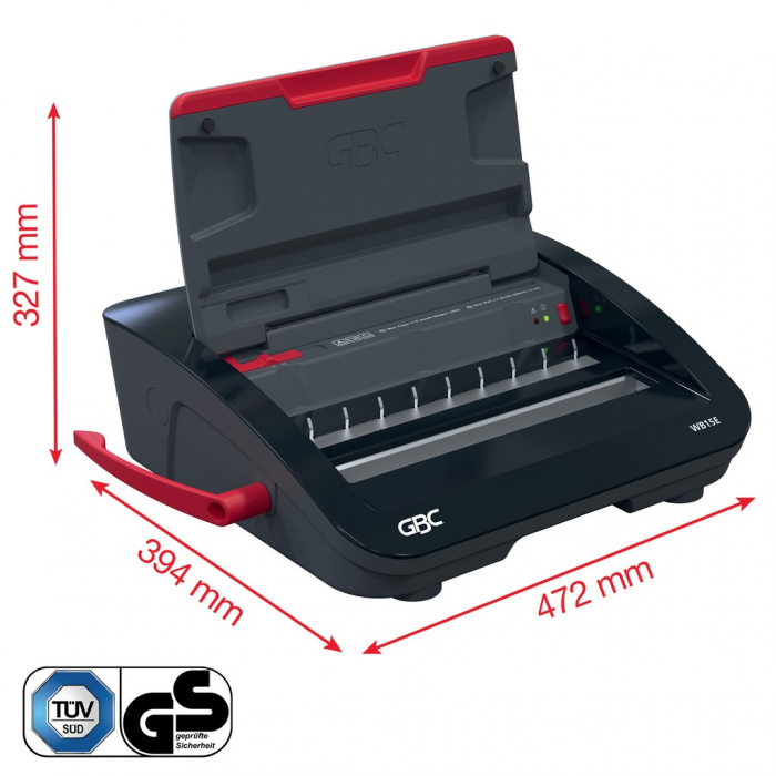 Masina de indosariat GBC WireBind WB15E, electica, cu spire metalice, A4, 15/125 coli, negru-argintiu [7]
