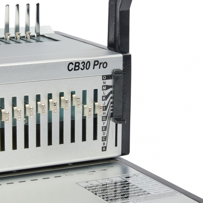 Masina de indosariat profesionala GBC CombBind CB30 Pro, manuala, cu spire din plastic, A4, 30/500 coli, gri [2]