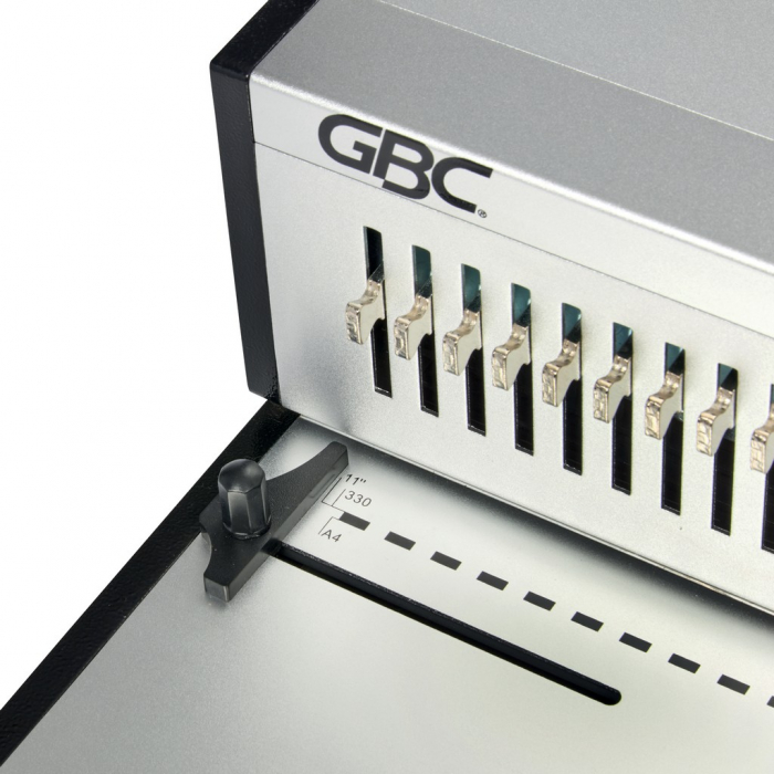 Masina de indosariat profesionala GBC CombBind CB30 Pro, manuala, cu spire din plastic, A4, 30/500 coli, gri [3]