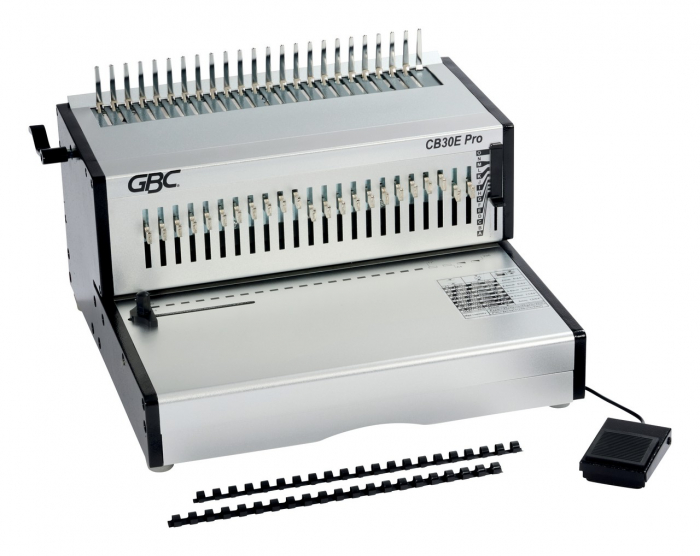 Masina de indosariat profesionala GBC CombBind CB30E Pro, electrica, cu spire din plastic, A4, 30/500 coli, gri [2]