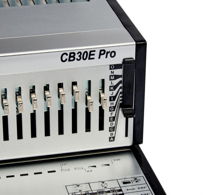 Masina de indosariat profesionala GBC CombBind CB30E Pro, electrica, cu spire din plastic, A4, 30/500 coli, gri [3]