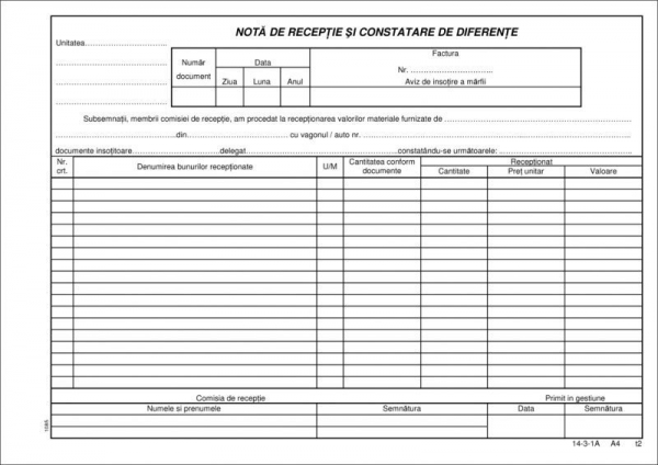 Nota intrare receptie fara TVA A4, 100 file, print fata [2]