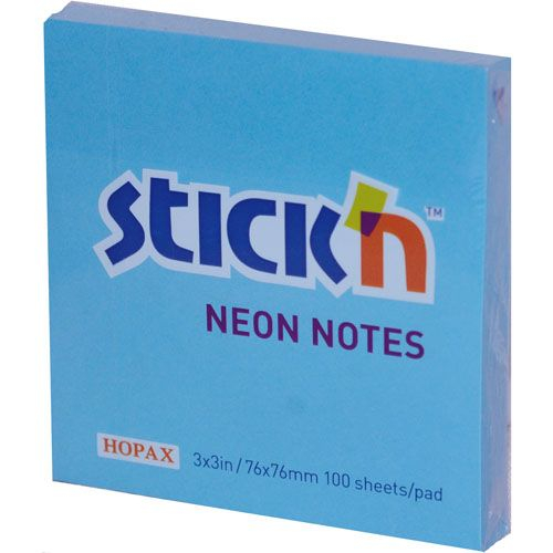 Notes adeziv 76x76 Hopax 100 file albastru fluorescent [2]