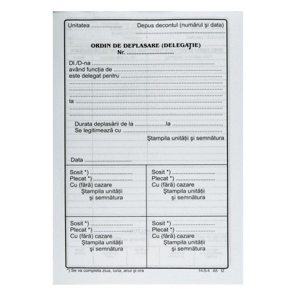 Ordin de deplasare A5, 100 file, print f/v [2]
