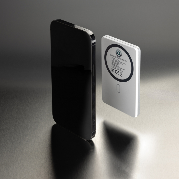 Powerbank magnetic 5.000 mAh RCS aluminiu reciclat, incarcare wireless 5W, Orion [11]