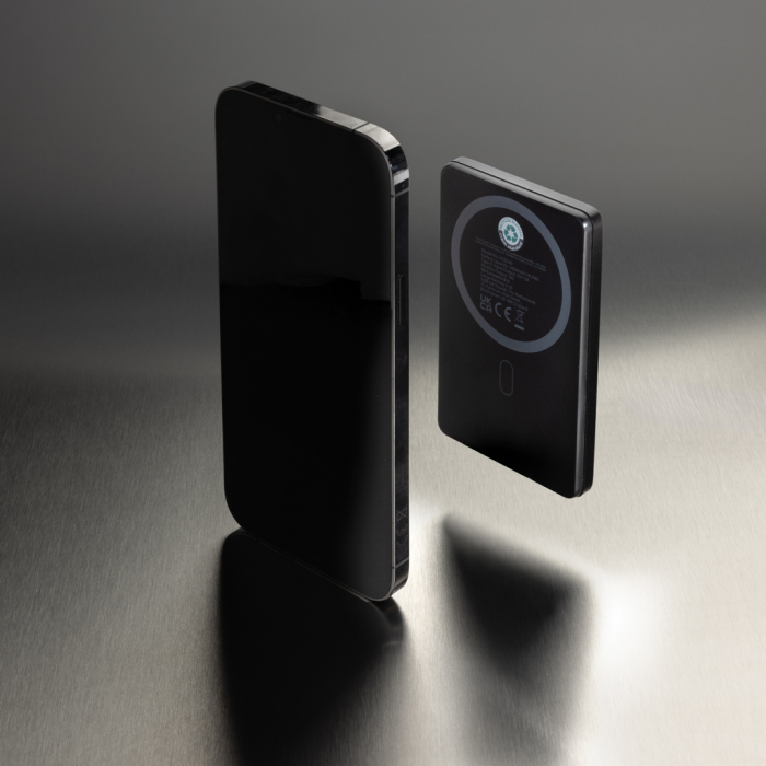 Powerbank magnetic 5.000 mAh RCS aluminiu reciclat, incarcare wireless 5W, Orion [10]