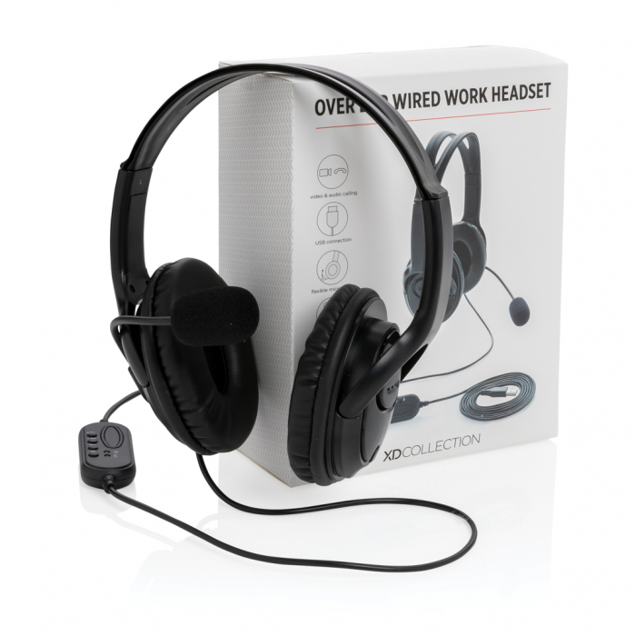 Casti cu fir over-ear USB stereo, microfon si control volum [9]