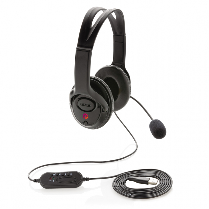 Casti cu fir over-ear USB stereo, microfon si control volum [6]