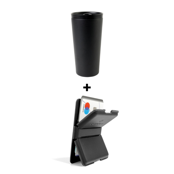 Pachet Cadou Office Starter Pahar Termoizolant Negru + Portofel magnetic pentru telefon [1]